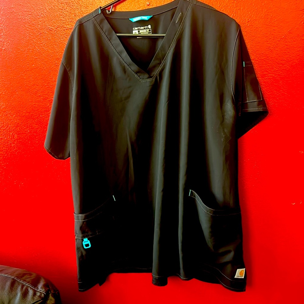 Plus size 3x black Carhartt scrub top